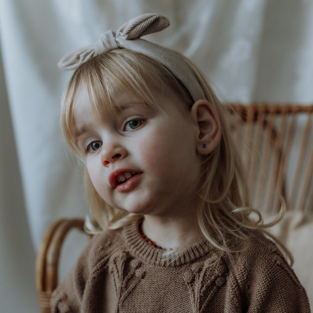 Your Little Miss Headband with bow Billie - vanilla rib Your Little Miss Headband with bow Billie - vanilla rib