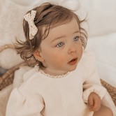Your Little Miss Baby hair clip with knot and bow - Cream lace