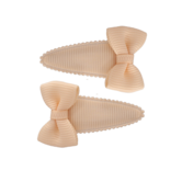 Your Little Miss Baby snap clips with bow - nude