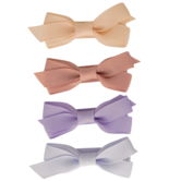 Your Little Miss Hair clips with ribbon bow - pastel tones