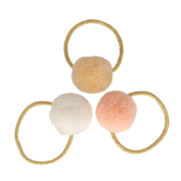 Your Little Miss Basic mini hair ties with pom-poms - coral