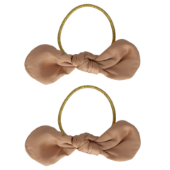 Your Little Miss Hair ties with round bow - natural satin