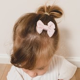 Your Little Miss Baby hair clips with bow - sideshow rose linen