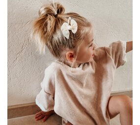 Your Little Miss Hårnåle med twist og sløjfe med bånd - cream Your Little Miss Hårnåle med twist og sløjfe med bånd - cream