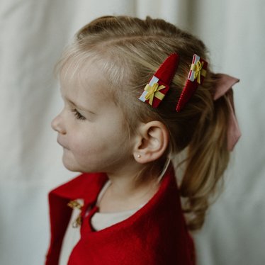 Your Little Miss Klick-Klack-Haarspangen mit Stoff - Christmas Birthday