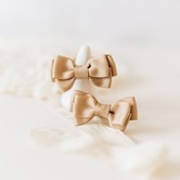 Your Little Miss Hair ties with double bow - latte brown