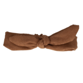 Your Little Miss Baby headband with knot - brown  rib
