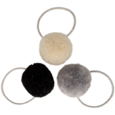 Your Little Miss Basic hair ties with pom-poms - silver moon