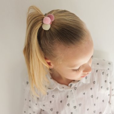 Your Little Miss Basic Mini-Haargummis mit Pompons - honeylove