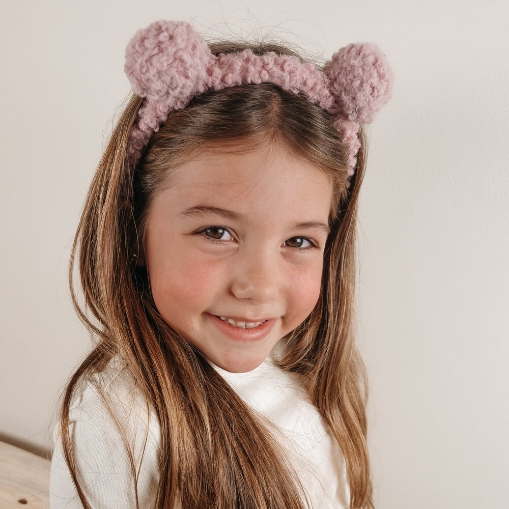 Your Little Miss Serre-tête fille avec oreilles - pink teddy