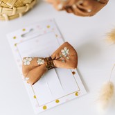 Your Little Miss Medium hair clip with bow - party flower gold