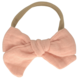 Your Little Miss Baby hårbånd med knap og dobbelt sløjfe - pink muslin
