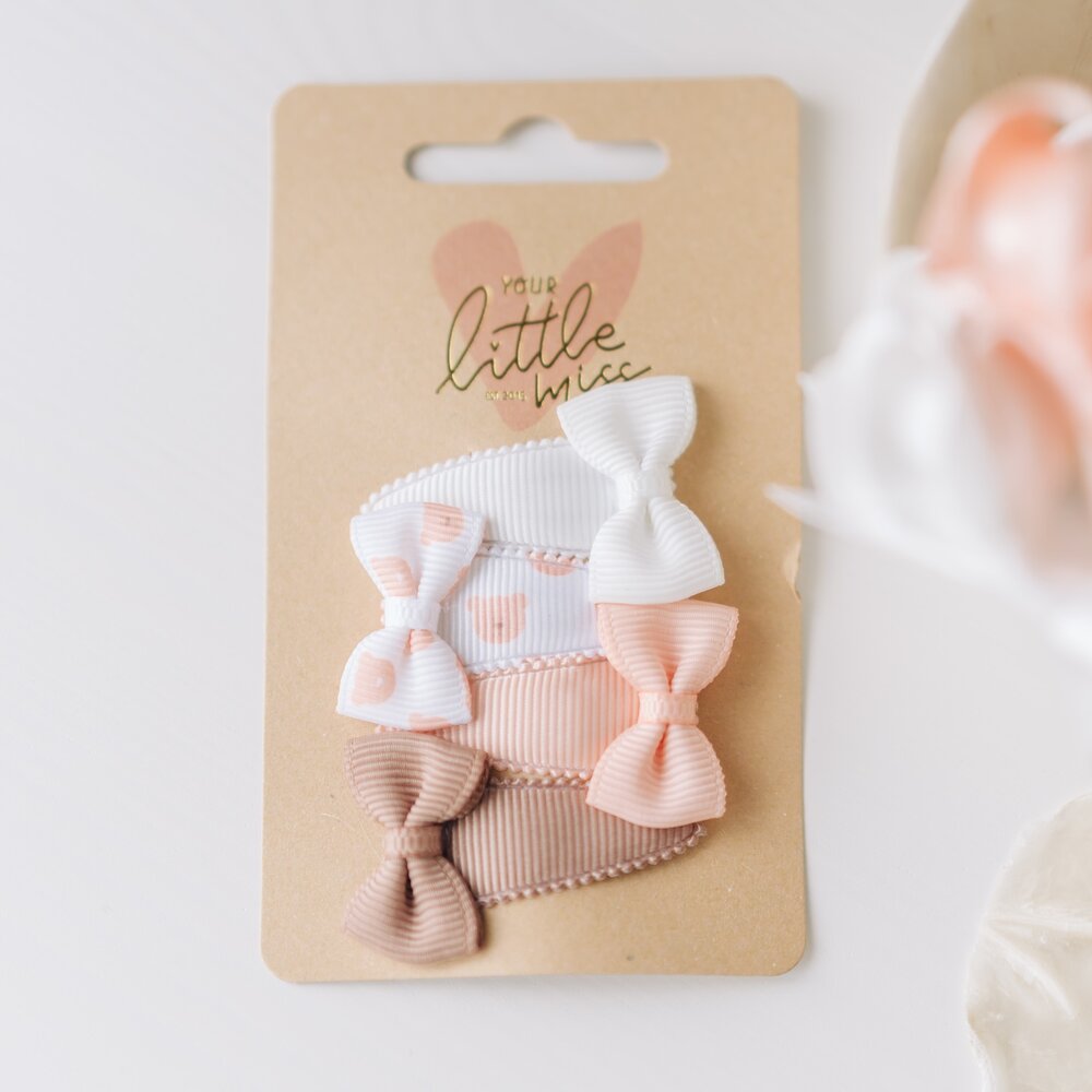 Your Little Miss Baby hårspænder med sløjfe Romy - pink bear Your Little Miss Baby hårspænder med sløjfe Romy - pink bear