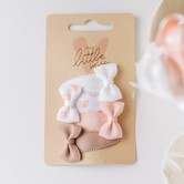 Your Little Miss Baby snap clips with bow - pink bear