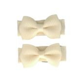 Your Little Miss Baby hair clips with bow - ivory