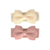 Your Little Miss Baby hair clips with bow - nude vibes