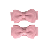 Your Little Miss Baby hair clips with bow - rose quartz