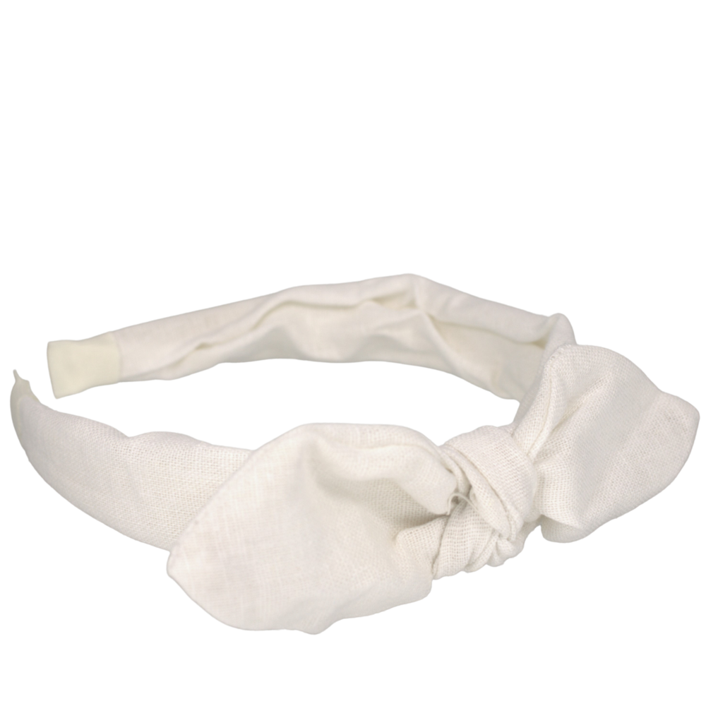 Your Little Miss Diadema niña con moño - white linen