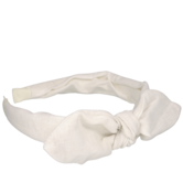 Your Little Miss Ribbet diadem med sløyfe - white linen