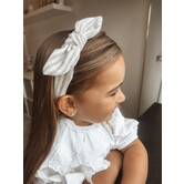 Your Little Miss Ribbet diadem med sløyfe - Linen stripe