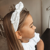 Your Little Miss Diadema con moño - white broderie