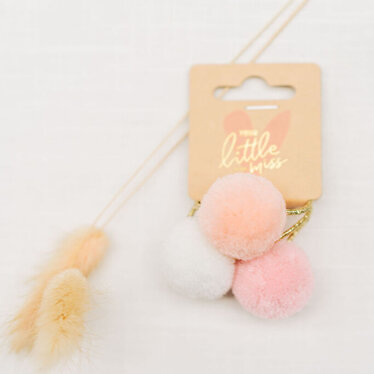 Your Little Miss Basic hair ties with pom-poms - blossom
