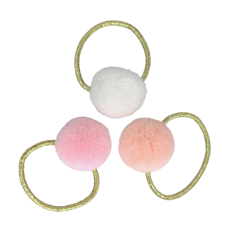 Your Little Miss Basic mini hair elastics with pompoms Kate - blossom Your Little Miss Basic mini hair elastics with pompoms Kate - blossom