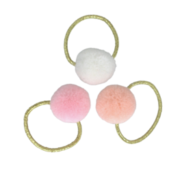 Your Little Miss Basic mini hair elastics with pompoms Kate - blossom Your Little Miss Basic mini hair elastics with pompoms Kate - blossom