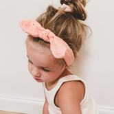 Your Little Miss Baby headband with knot and bow - pink broderie