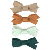 Your Little Miss Hair clips with ribbon bow - Earth tones