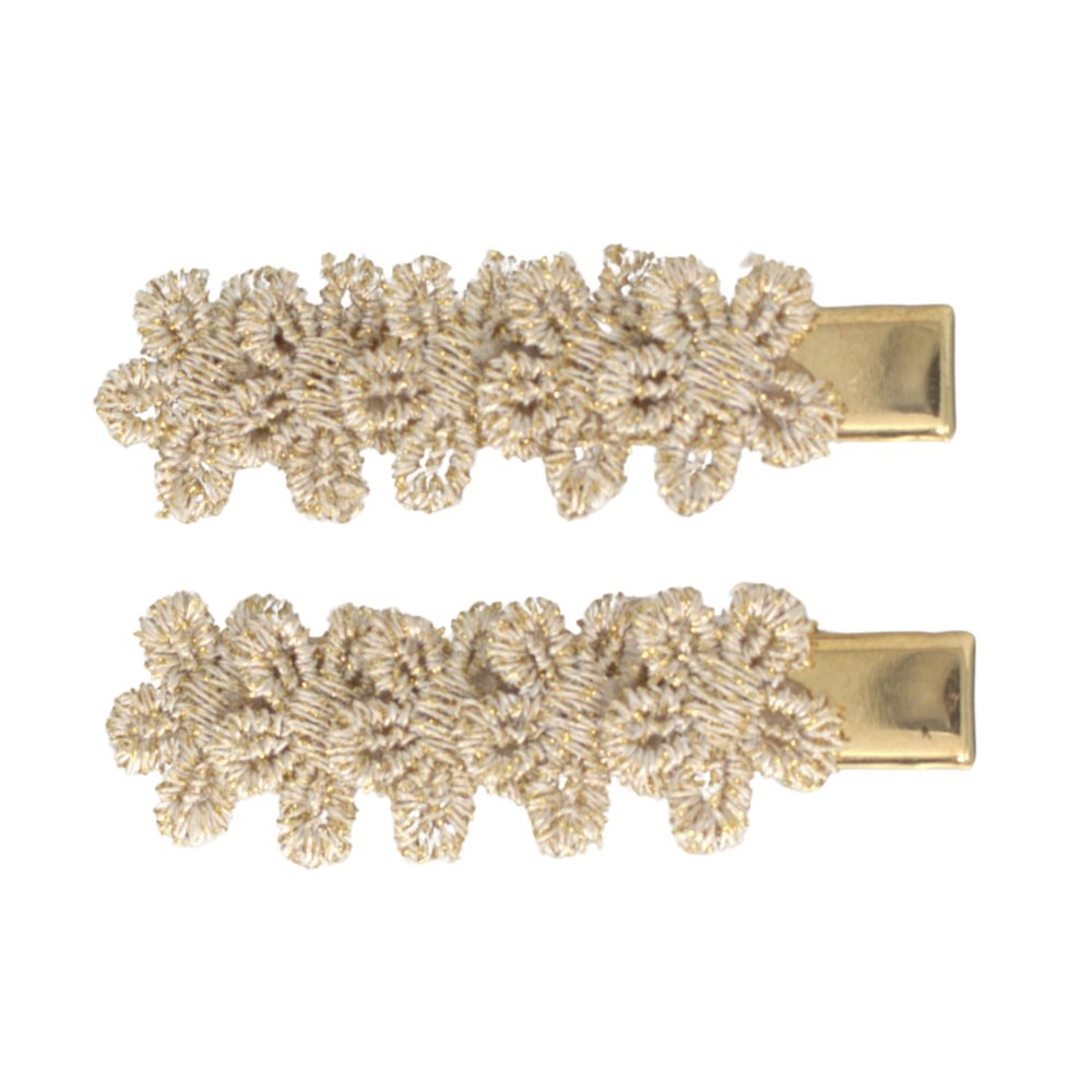 Your Little Miss Mollette per capelli con fiori Nina - Gold flowers Your Little Miss Mollette per capelli con fiori Nina - Gold flowers