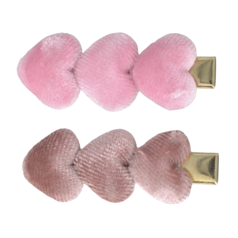 Your Little Miss Hair clips with flowers Nina - Velvet hearts