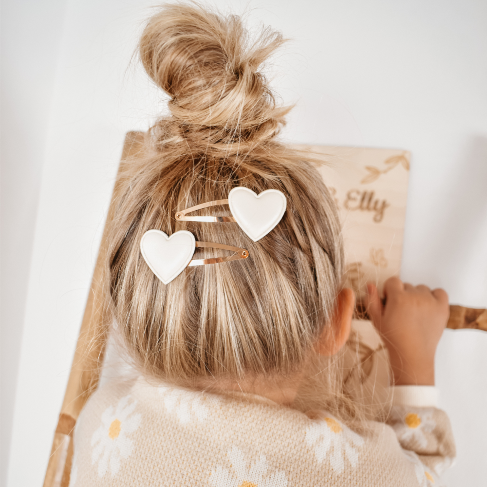 Your Little Miss Hair clips Jade - Hearts snow