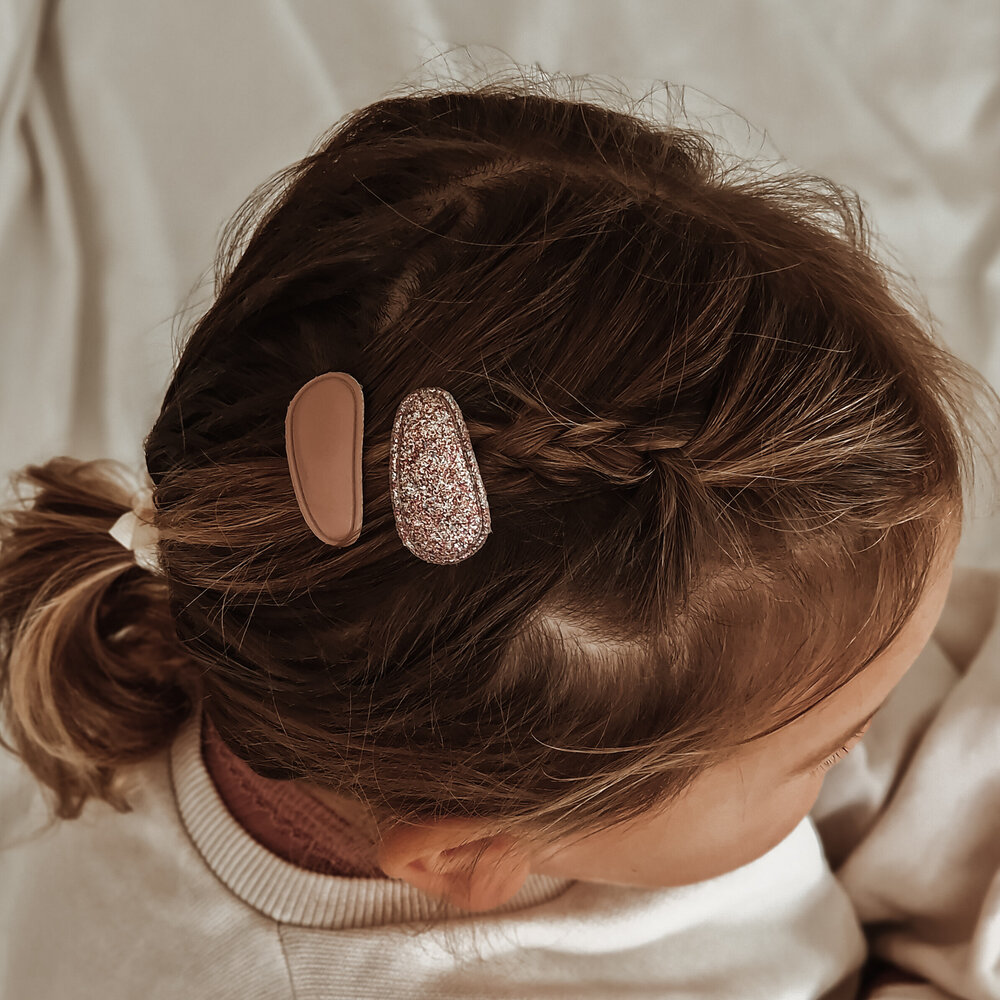 Your Little Miss Baby hair clips Pippa - Blush sparkle