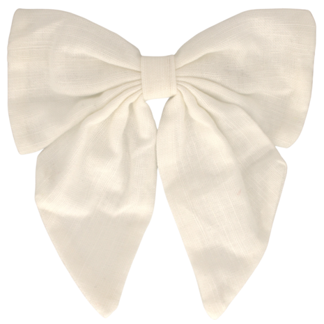 Your Little Miss Hair clip with large bow Marly - White linen