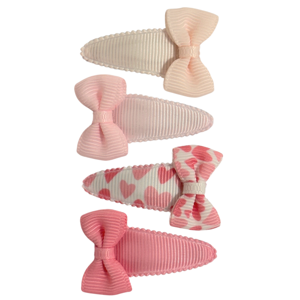 Your Little Miss Baby hårspænder med sløjfe Romy - pink hearts