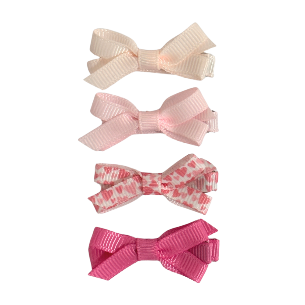 Your Little Miss Baby haarspeldjes met strikje Olivia - pink hearts