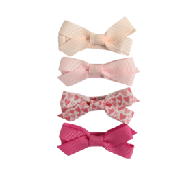 Your Little Miss Barrettes avec nœud Olivia - pink hearts