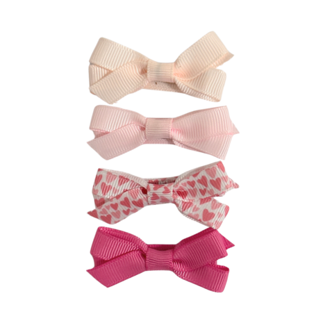 Your Little Miss Hårspænder med sløjfe Olivia - pink hearts