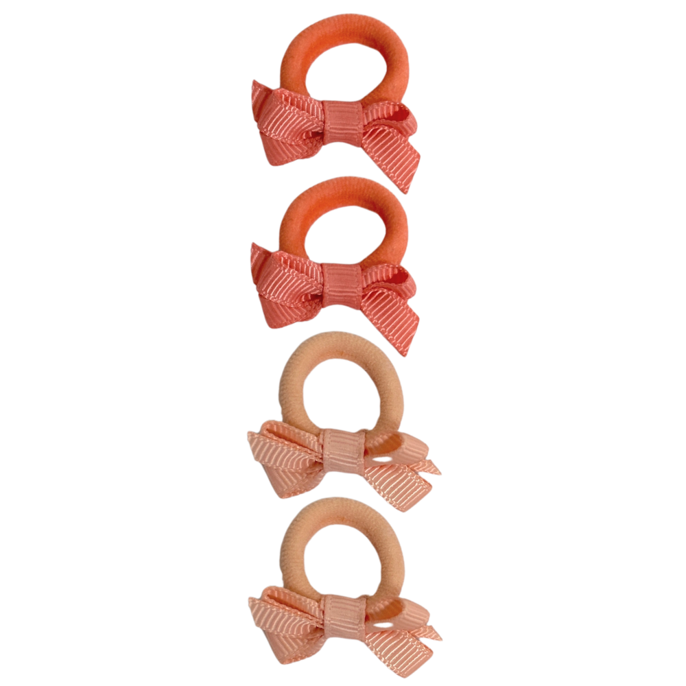 Your Little Miss Gomas de pelo bebé con lazo Liv - coral