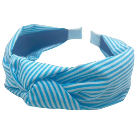 Your Little Miss Diadema ancha con nudo Lexi - blue stripes Your Little Miss Diadema ancha con nudo Lexi - blue stripes