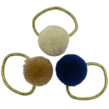 Your Little Miss Basic mini haarelastiekjes met pompoms Kate - Beach please Your Little Miss Basic mini haarelastiekjes met pompoms Kate - Beach please
