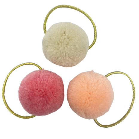 Your Little Miss Basic Haargummis mit Pompons - Pink sands Your Little Miss Basic Haargummis mit Pompons - Pink sands