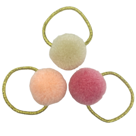 Your Little Miss Basic Mini Haargummis mit Bommeln Kate - Pink sands