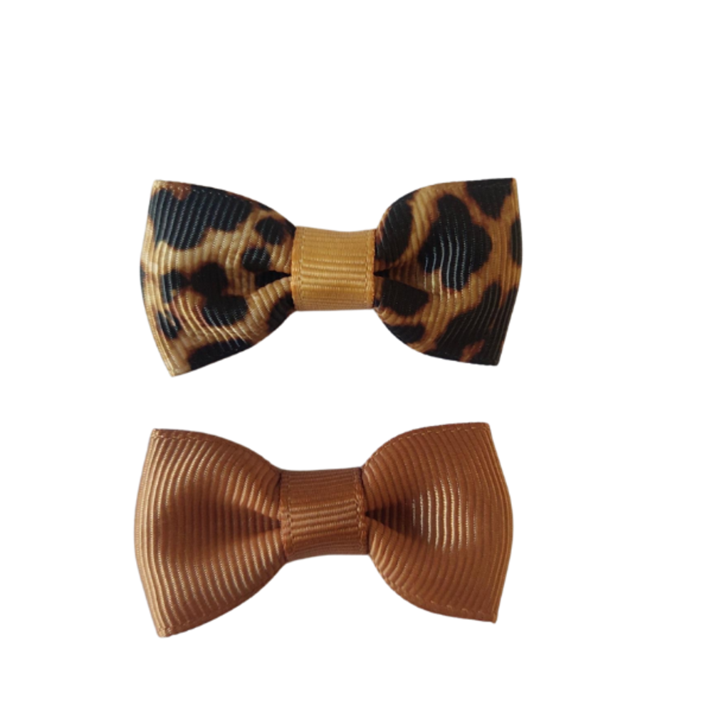 Your Little Miss Fermagli per capelli bambina con fiocco - leopard love