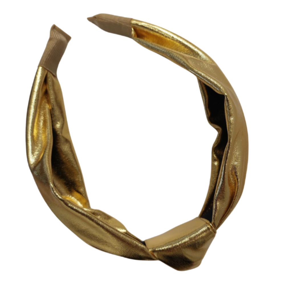 Your Little Miss Serre tête fille large avec bouton - Gold metallic