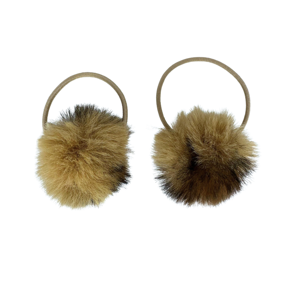 Your Little Miss Basic haarelastiekjes met pompoms kate - leopard love Your Little Miss Basic haarelastiekjes met pompoms kate - leopard love