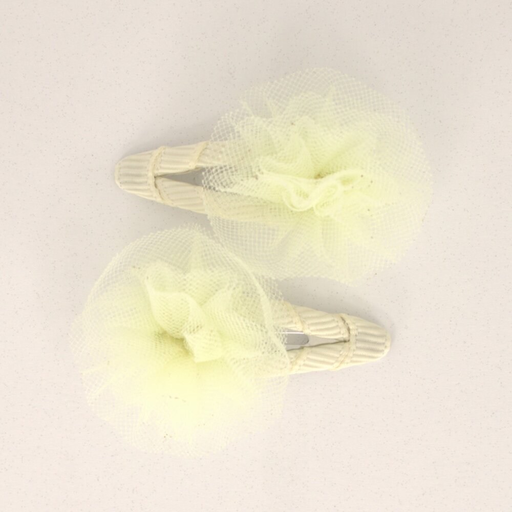 Your Little Miss Baby hair clips Jade - Mini ballerina ivory
