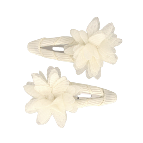 Your Little Miss Baby hair clips Jade - Mini flower ivory
