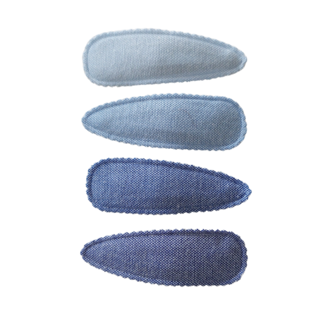 Your Little Miss Snap clips with fabric - denim Your Little Miss Snap clips with fabric - denim